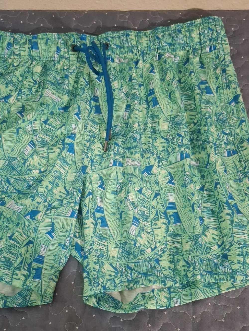 Mr. Swim Men's Green Tropical Print Swim Trunks size XXL